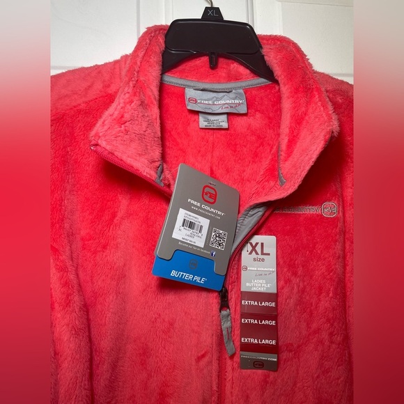 Free Country Woman’s Coral Butter Pile Jacket NWT Full Zip Size XL Adjustable - Picture 3 of 8